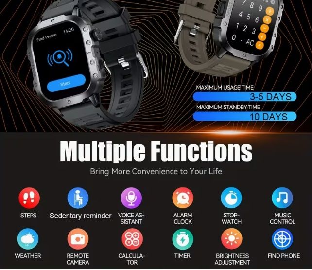 НОВ Спортен Смарт Часовник с 5.11cm дисплей ,  smart watch