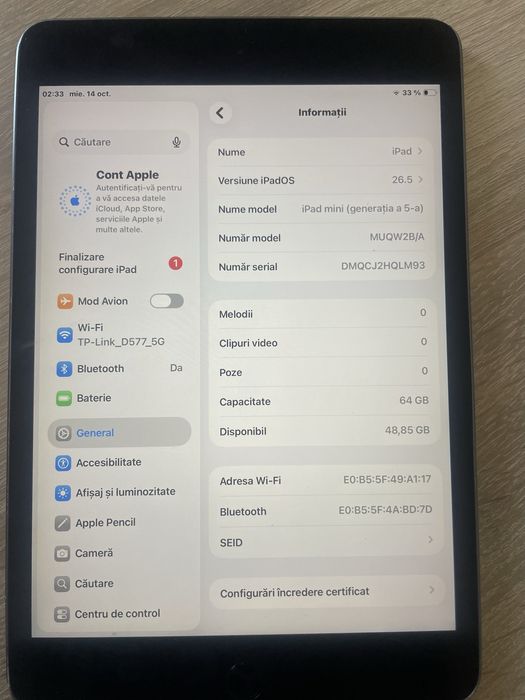iPad mini 5, 64GB, Wi-Fi