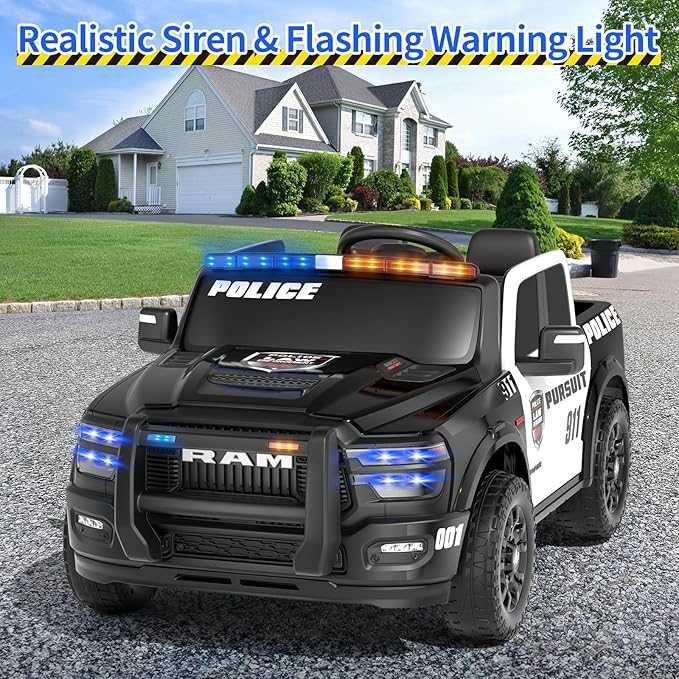 Masinuta electrica de politie DODGE RAM 2500 REBEL, 400W, 24V