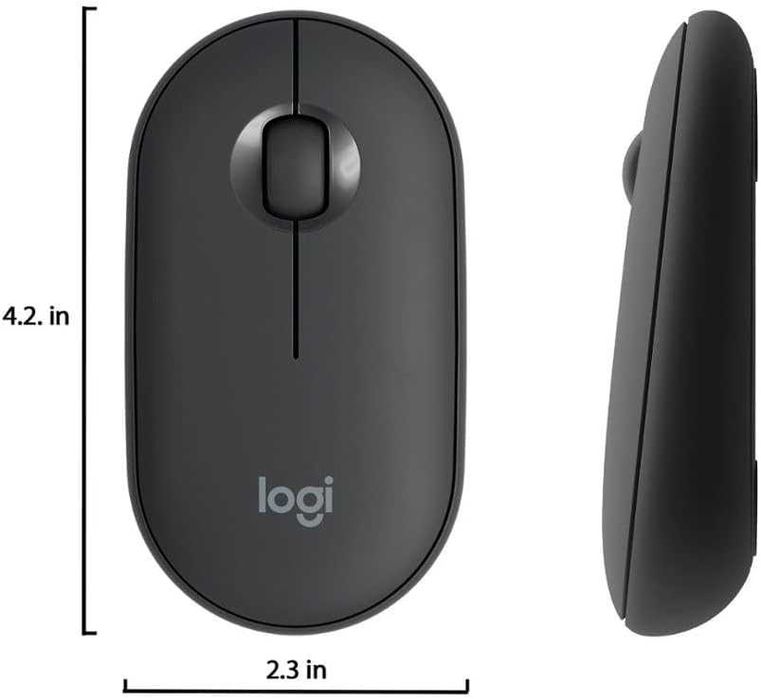 Безшумна мишка Logitech Pebble M350 (Bluetooth & USB) - Graphite