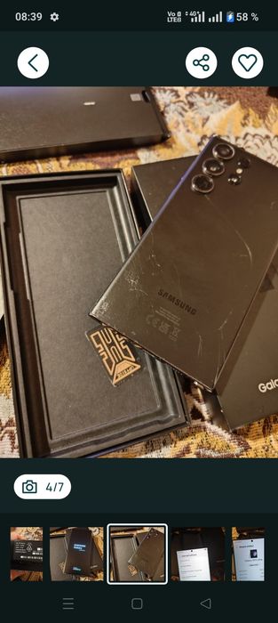 Samsung S23 model 12/256 GB ușor crapat capac spate vezi poze.