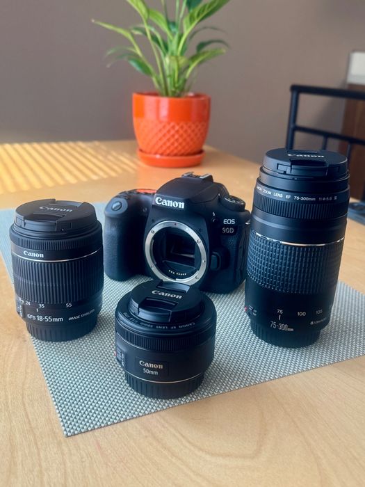 Canon EoS 90D & Ef-s 17-55 2.8 USM ( + 4 lentile, filtre