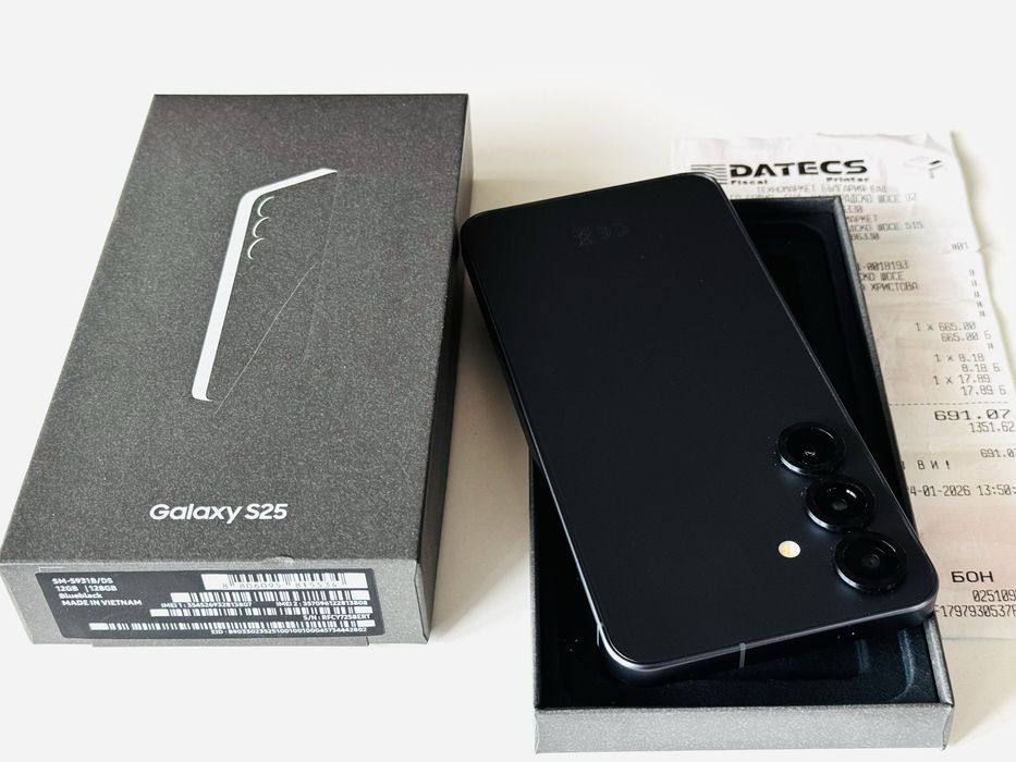 Samsung S25 128GB Black Гаранция 2 години