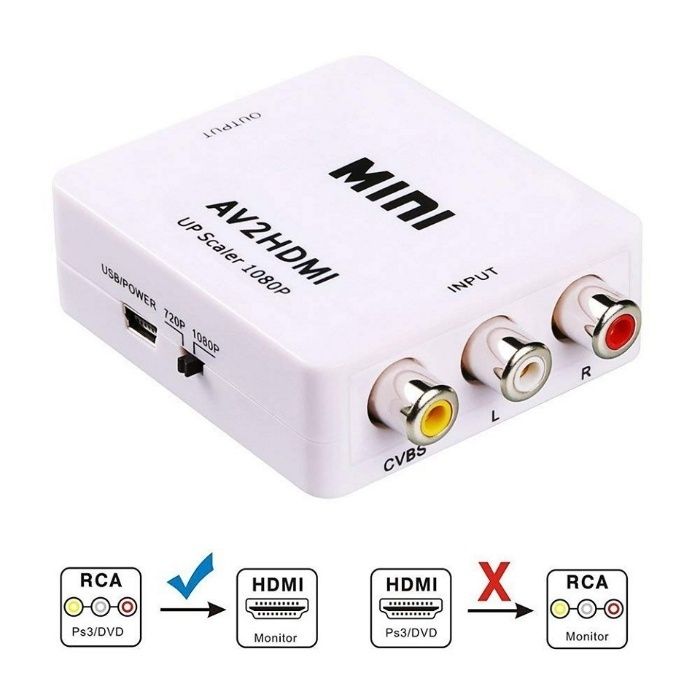 Конвертер AV (RCA) к HDMI / HDMI к AV (RCA). 1080P