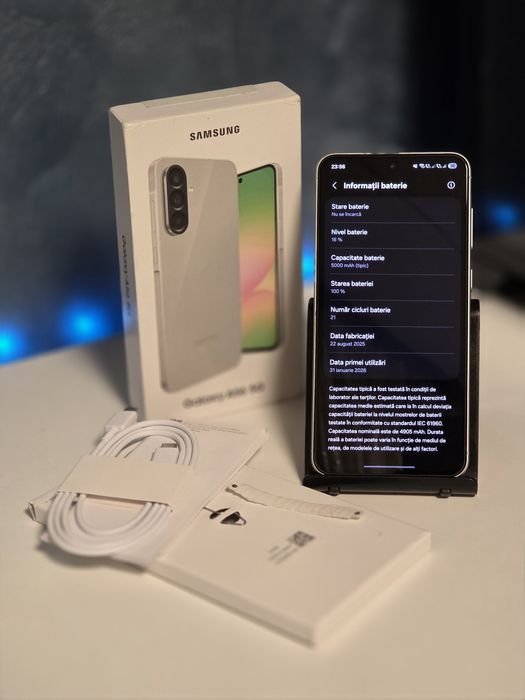 Samsung Galaxy A56 / 256GB / 8GB Ram / Culoare Awesome Olive / 21 cicluri încărcare / Fullbox / Folie display / Husă / Liber de rețea / Preț fix !