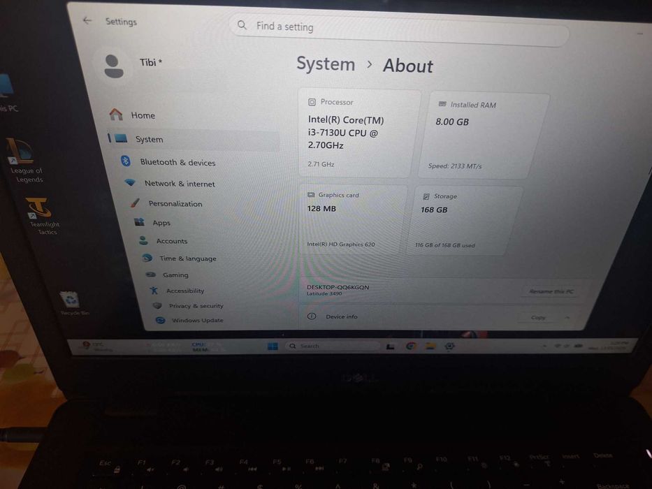 Laptop Dell Latitude 3490 | i3 Gen 7, 8GB DDR4, SSD | Baterie 4+ ore