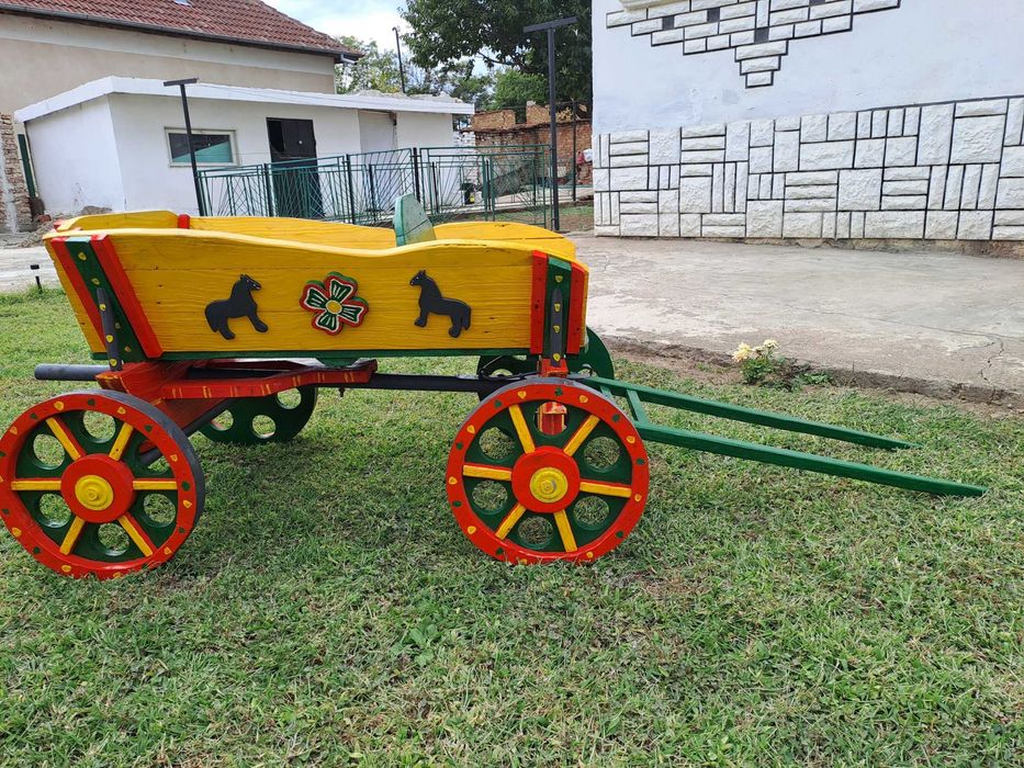 Дървена декоративна Каручка