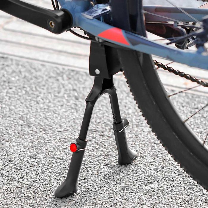 Двойна централна стойка за велосипед WAG, Степенка, Регулилуема, Черна