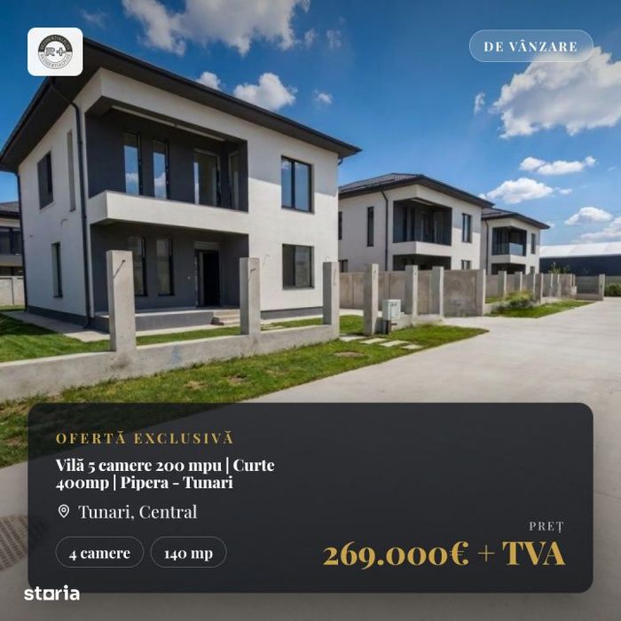 Vila 5 camere 200 mpu | Curte 400mp | Pipera - Tunari