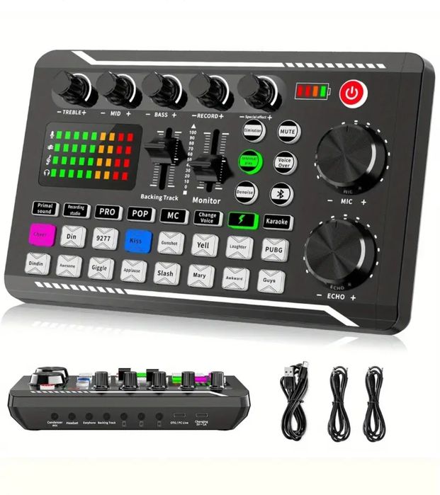 Placa de sunet externa Bluetooth și efecte sunet & voce Karaoke Tiktok