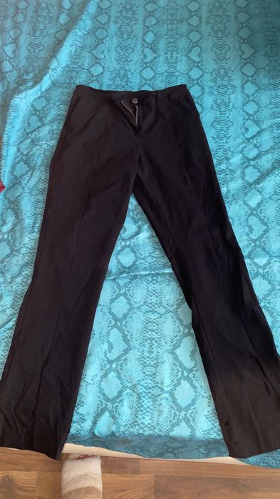 Pantaloni de costum trapez decupați jos M
