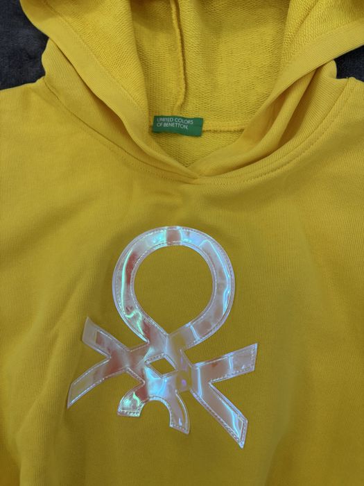 Benetton жълт суичър с качулка