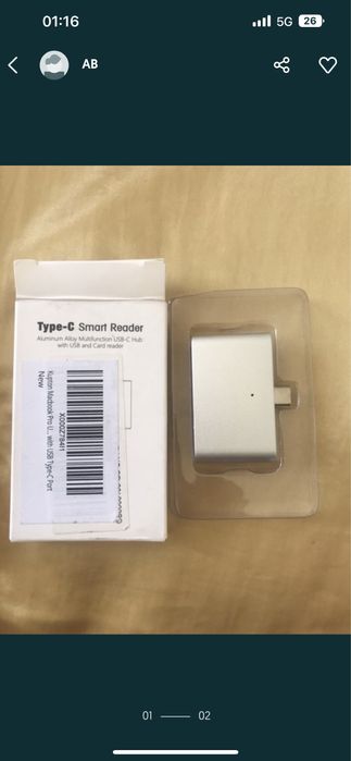 USB-C Adapter Tunderbolt 3 Dual USB + Type-C  Smart Reader