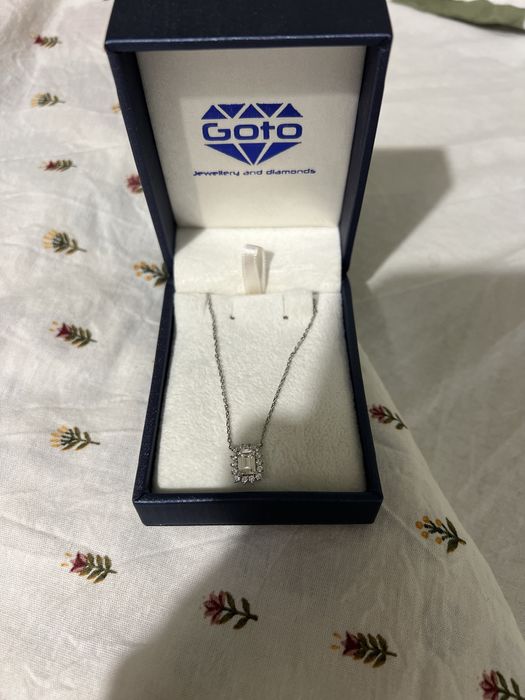 Сребърно Колие Goto със създадени диаманти