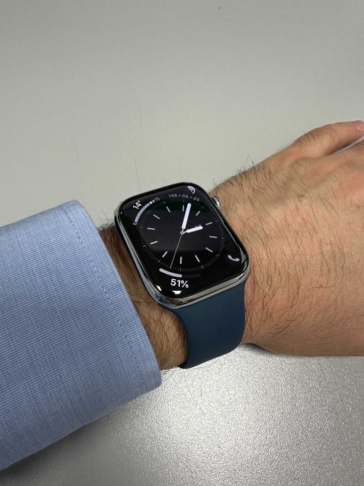 APPLE Watch Series 9, GPS + Cellular, 45mm Silver Stainless Steel Case