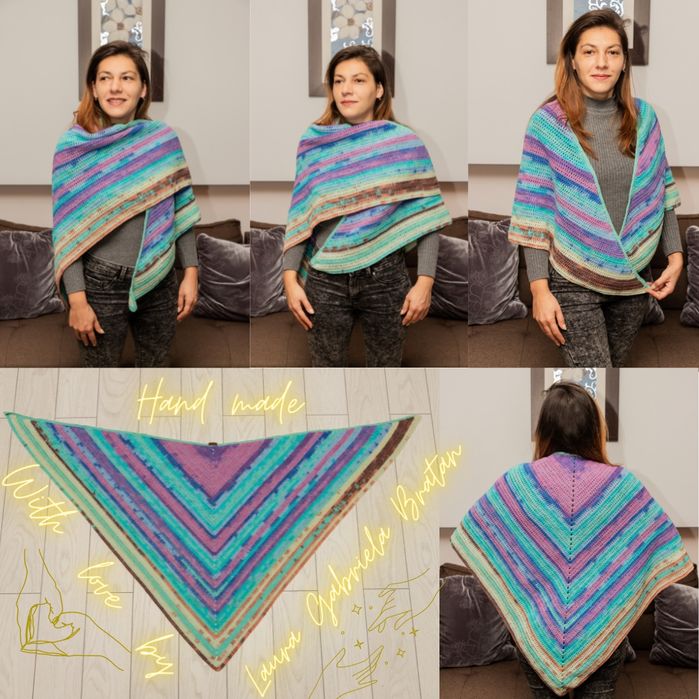 Șal croșetat handmade