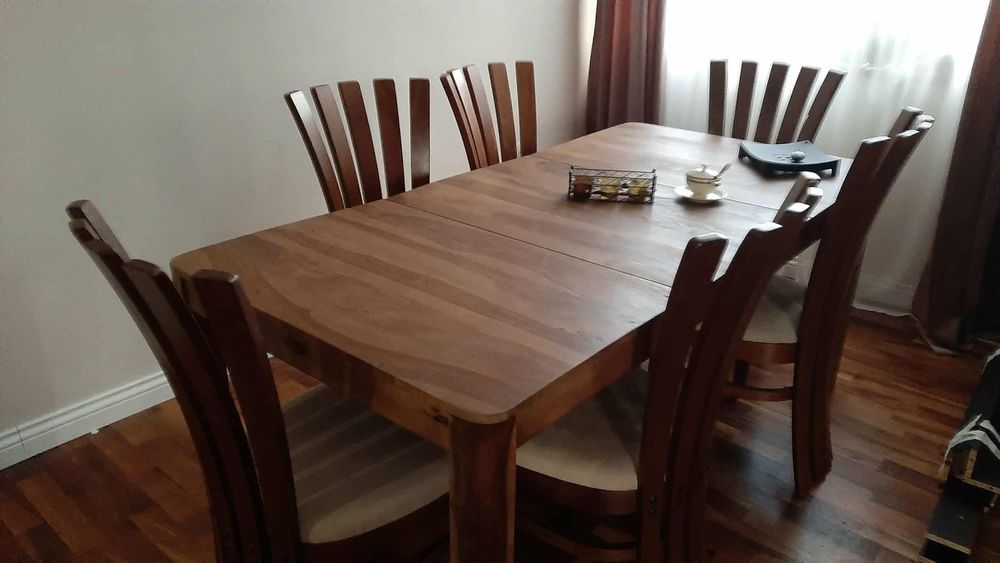 Трапезна маса, 180x90x77 cм, шишамово дърво масив