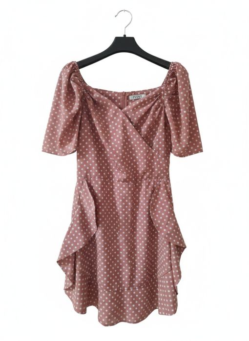 Елегантна розова рокля на точки IVIVI – размер M/L – НОВА