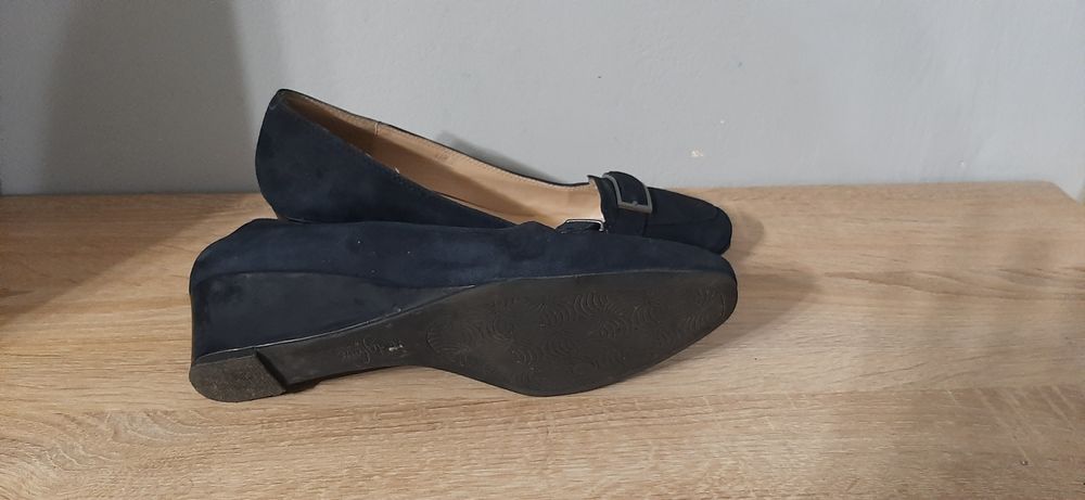 Дамски обувки 41 номер елегантни тъмно син естествен велур