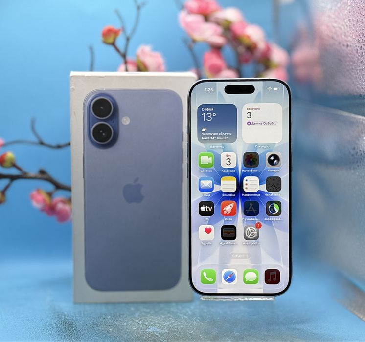 ГАРАНЦИОНЕН!!! Apple iPhone 17, 256GB, 5G, Mist Blue + адаптер Apple