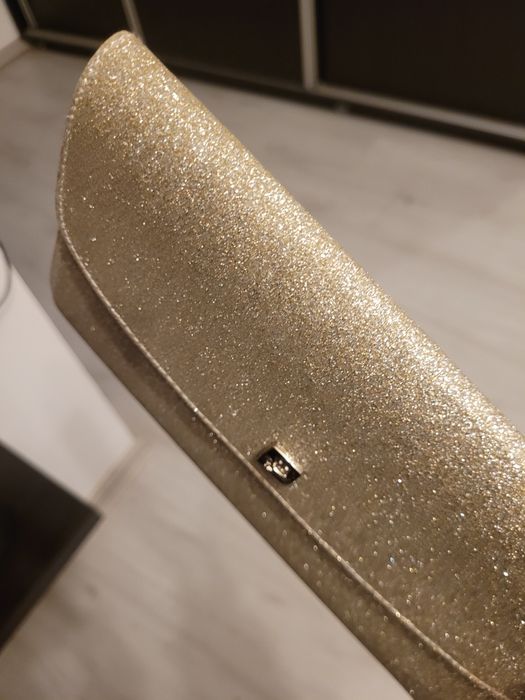 Geanta damă ocazie tip plic aurie
