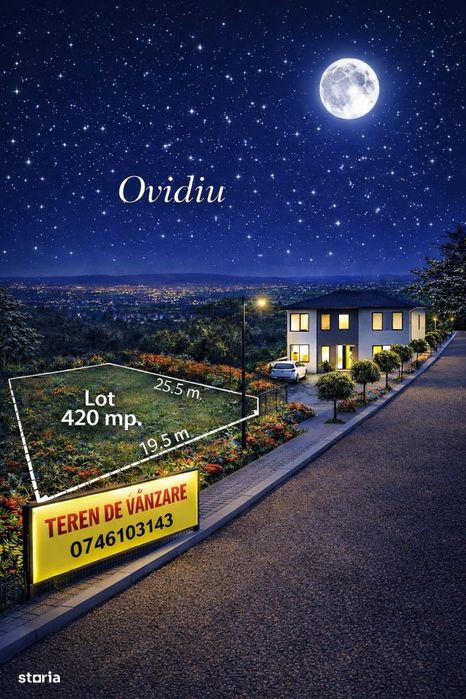 Vanzare Teren 420 mp. Ovidiu cartier nou