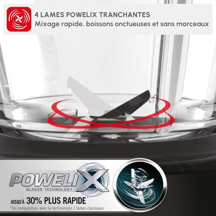 Блендер Moulinex BlendForce Glass 800W, Стъклена кана
