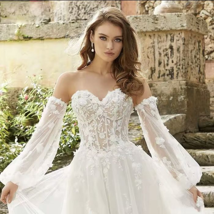 НОВИ булчински ръкави аксесоари от тюл с 3D цветя