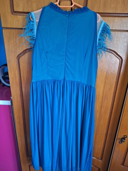 Rochie turcoaz din voal ,marimea 4xl(48)