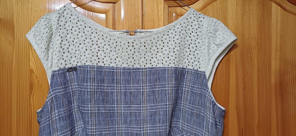 Рокля ЛЕН и рязана Брюкселска Дантела на "Rosi Fashion" !НОВА!