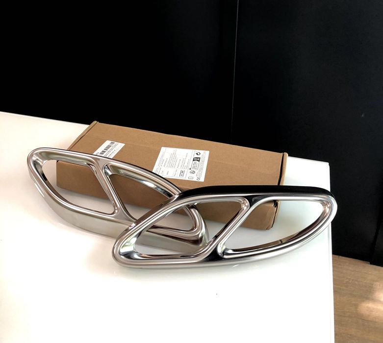 Стикери Двойни Накрайници Mercedes A C E GLC GLE CLS Мерцедес хром