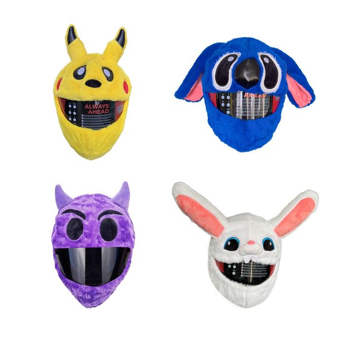 Чехол на шлем заяц пикачу стич