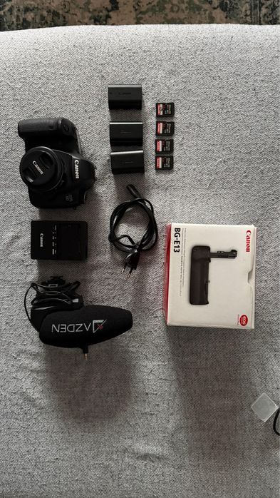 Canon EOS 6 D , GRIP CANON , baterii Canon, incarcator canon, carduri, microfon Azden, kit complet Yongnuo, obiectiv 40mm Canon