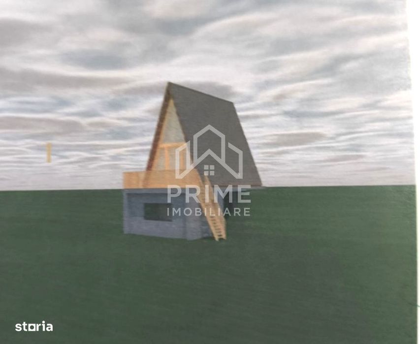 Teren cu Constructie si Proiect Autorizat A-Frame in Teius