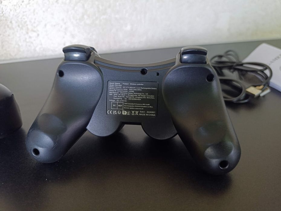 pachet de 2 controllere  Diswoe wireless  pentru PS3 Playstation 3  PC cu soc dual  axa giroscopica Bluetooth controler wireless reincarcabil