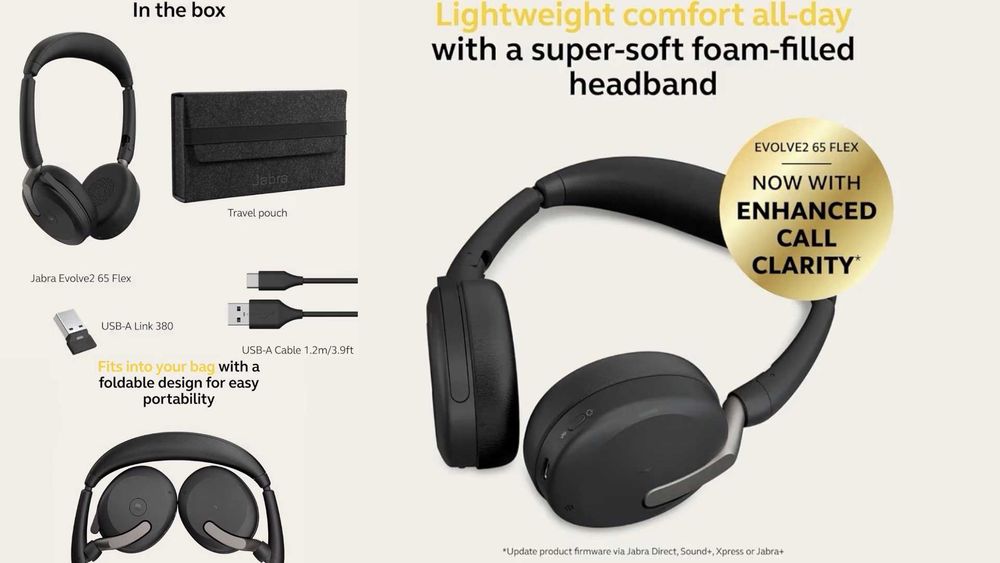Слушалки Jabra Evolve2 65 Flex Wireless Stereo Headset Microsolft Teams