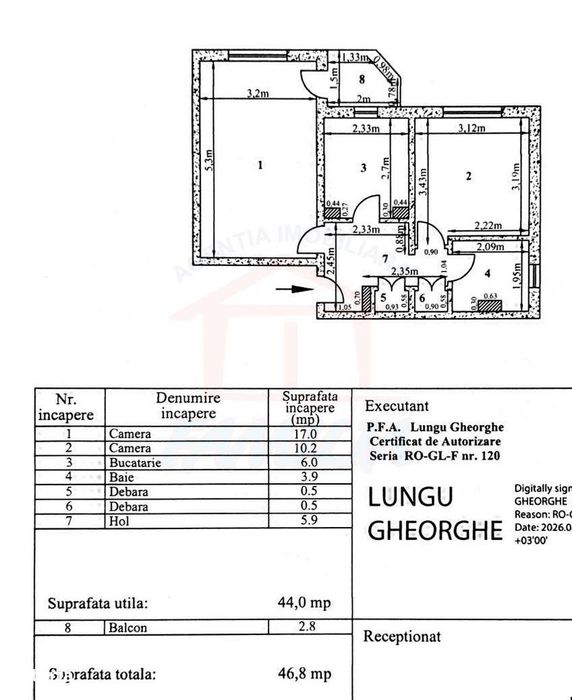 47.900 euro APARTAMENT LIBER, doua camere, decomandat,  Micro17