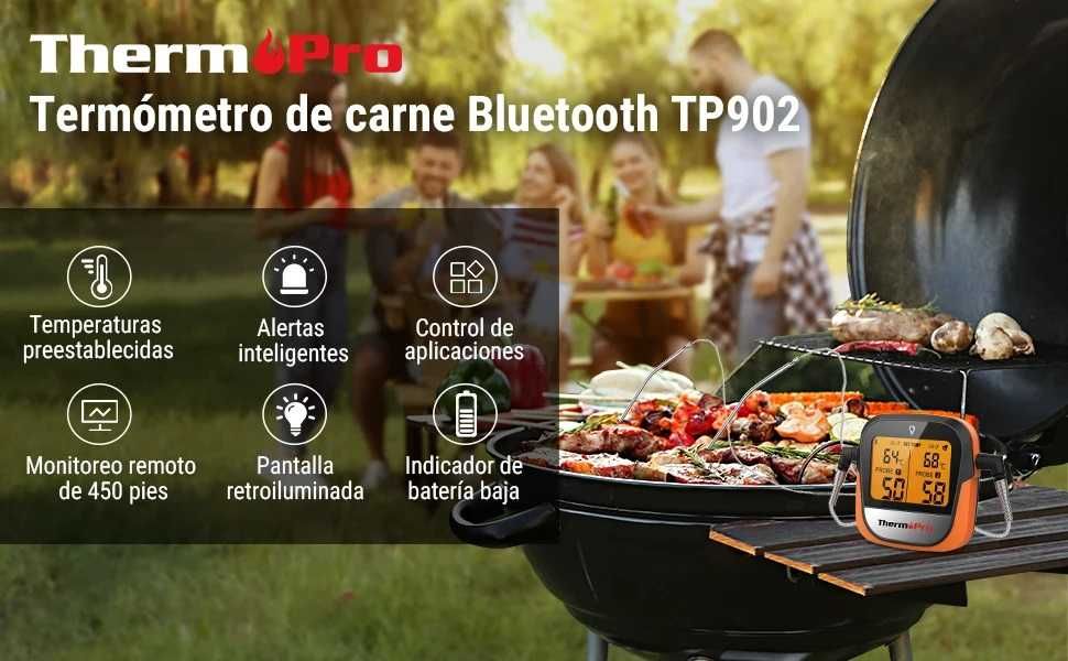 ThermoPro TP902 – Bluetooth термометър за месо и барбекю