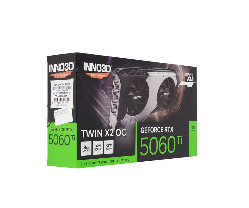 - Видеокарта Inno3D GeForce RTX 5060 Ti Twin X2 8GB