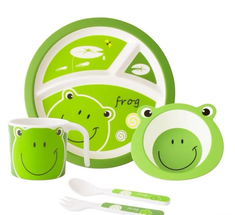 Детски бамбуков комплект за хранене