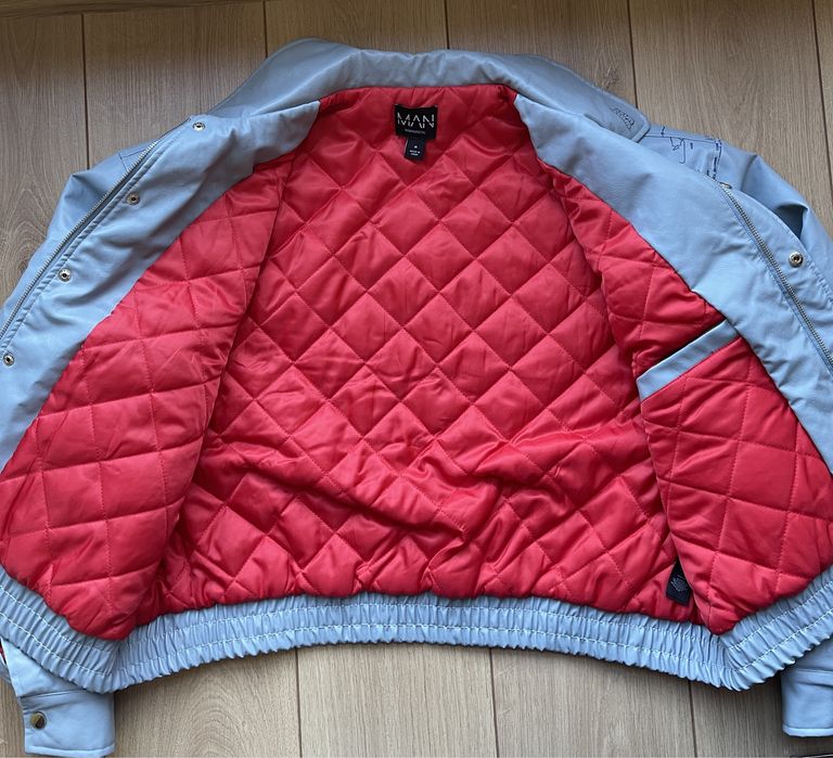 Бомбър кожено яке Boohoo MAN