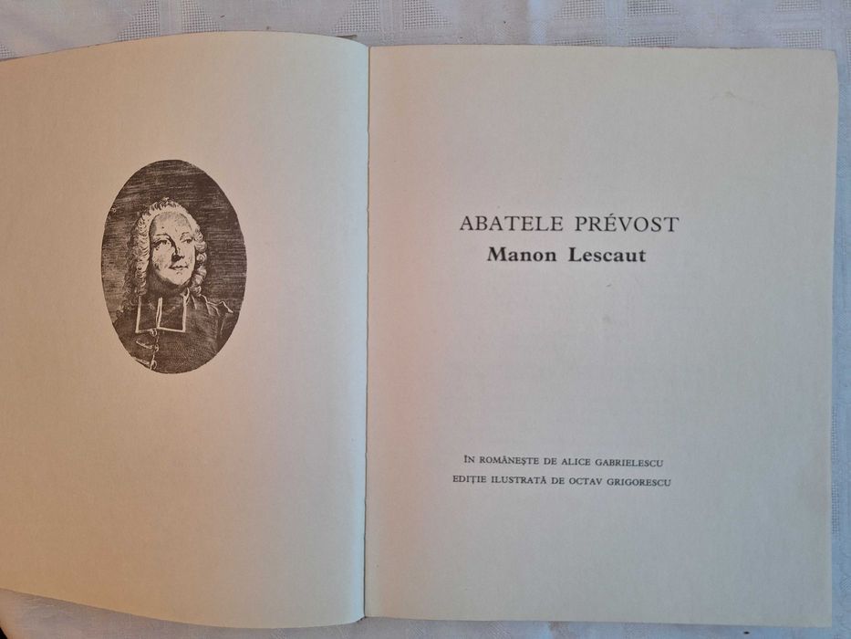 ROMAN: Manon LESCAUT de ABATELE PREVOST , Bucuresti 1972