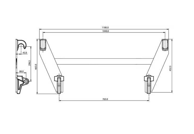 Set carlige cu placa, sudabile, pentru cadre cu schimbare rapida Euro