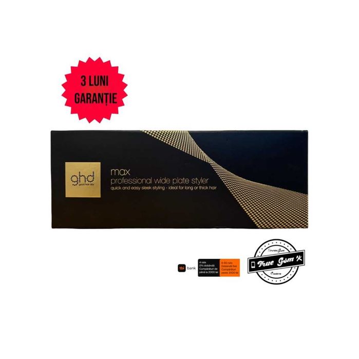 Placa de Par Profesionala GHD Max Straightener Black | TrueGSM