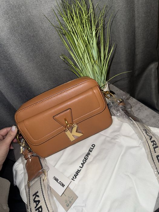 Чанта от естествена кожа Karl Lagerfeld