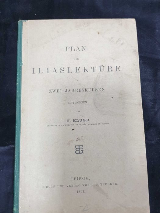 Carte veche: Plan de lectura Iliada, 1891