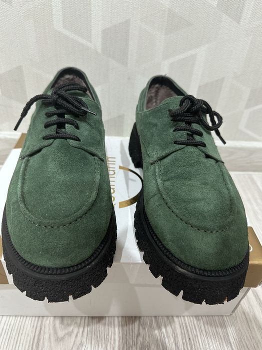 Зимние замшевые лоферы