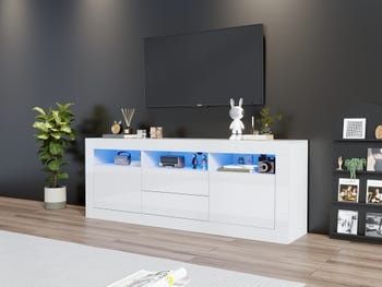 NOU Comoda tv alb lucios, 160cm