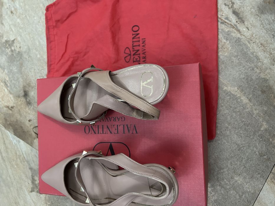 Pantofi stileto premium full box , piele naturala , nude