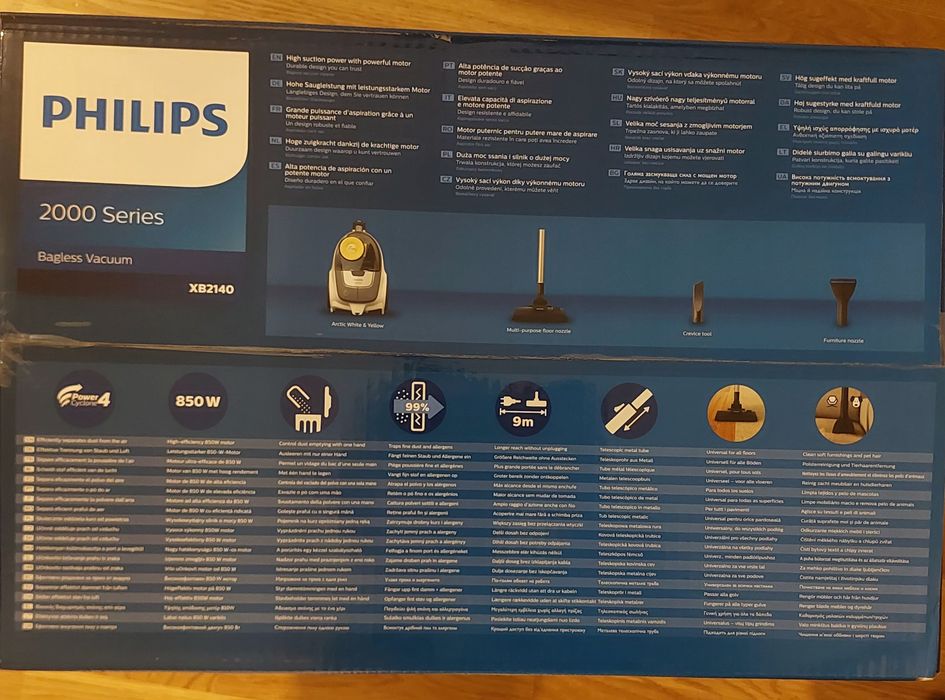AspiratorPhilips NOU fara sac XB2140/09, 850 W, Filtru Super Clean Air